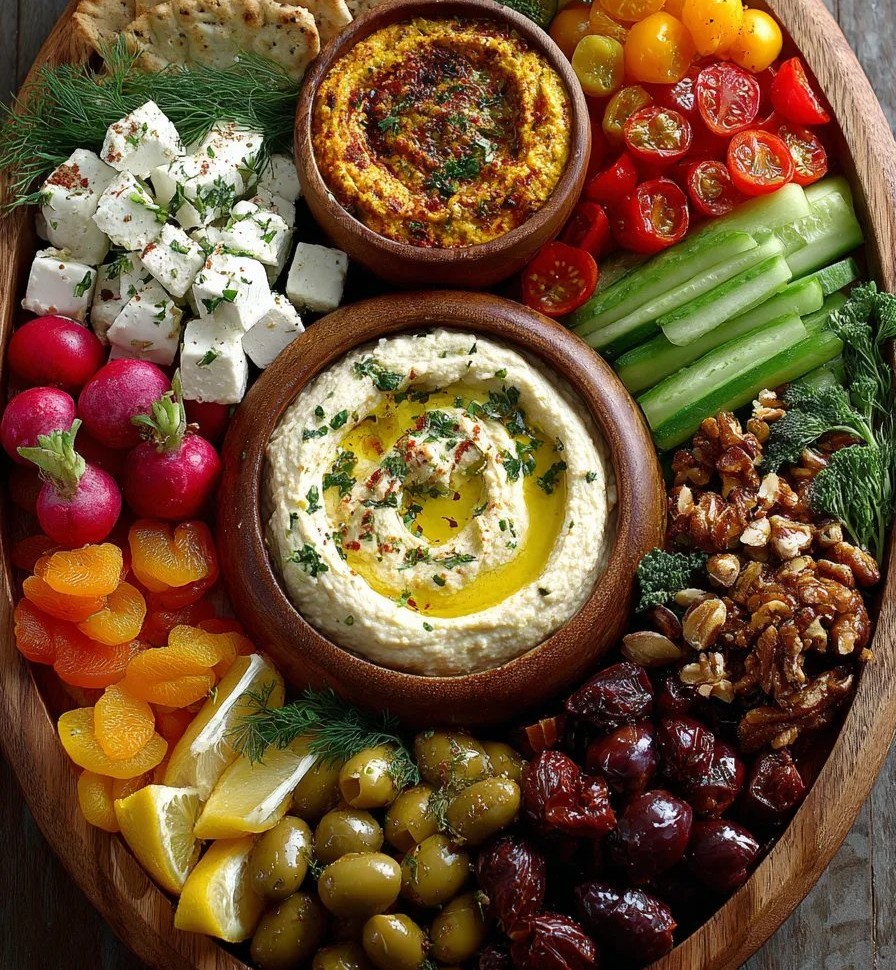 Mediterranean Grazing Board with Seasonal Fresh Dips