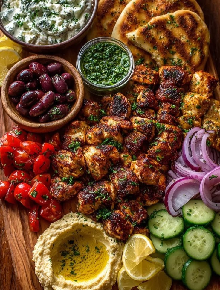 Loaded Mediterranean Chicken Souvlaki Grazing Board