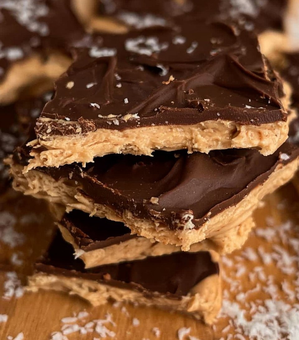 Peanut Butter Chocolate Greek Yogurt Bark