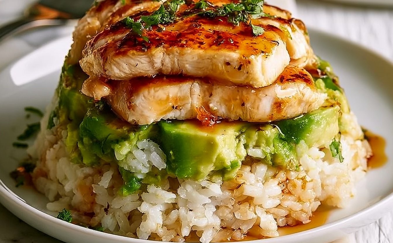 Honey Lime Chicken Avocado Rice Stack: Fresh & Flavorful Meal