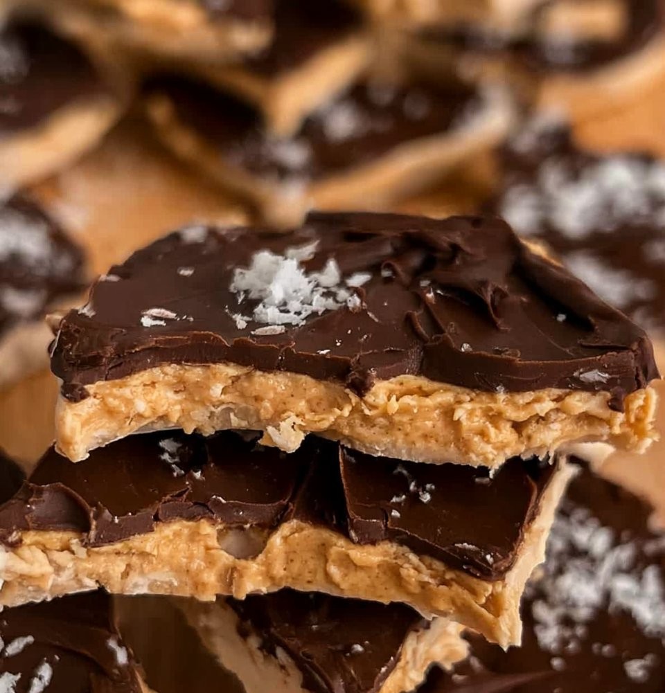 Peanut Butter Chocolate Greek Yogurt Bark