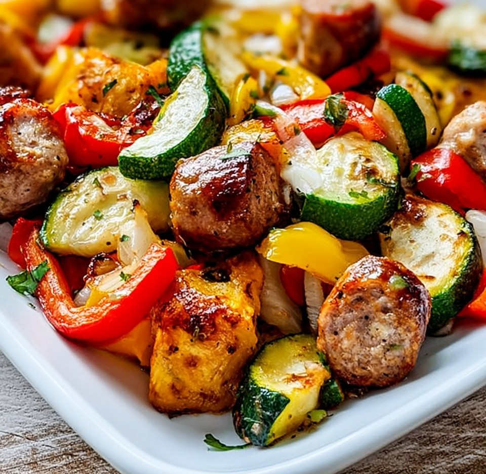 Sausage Peppers Zucchini Squash