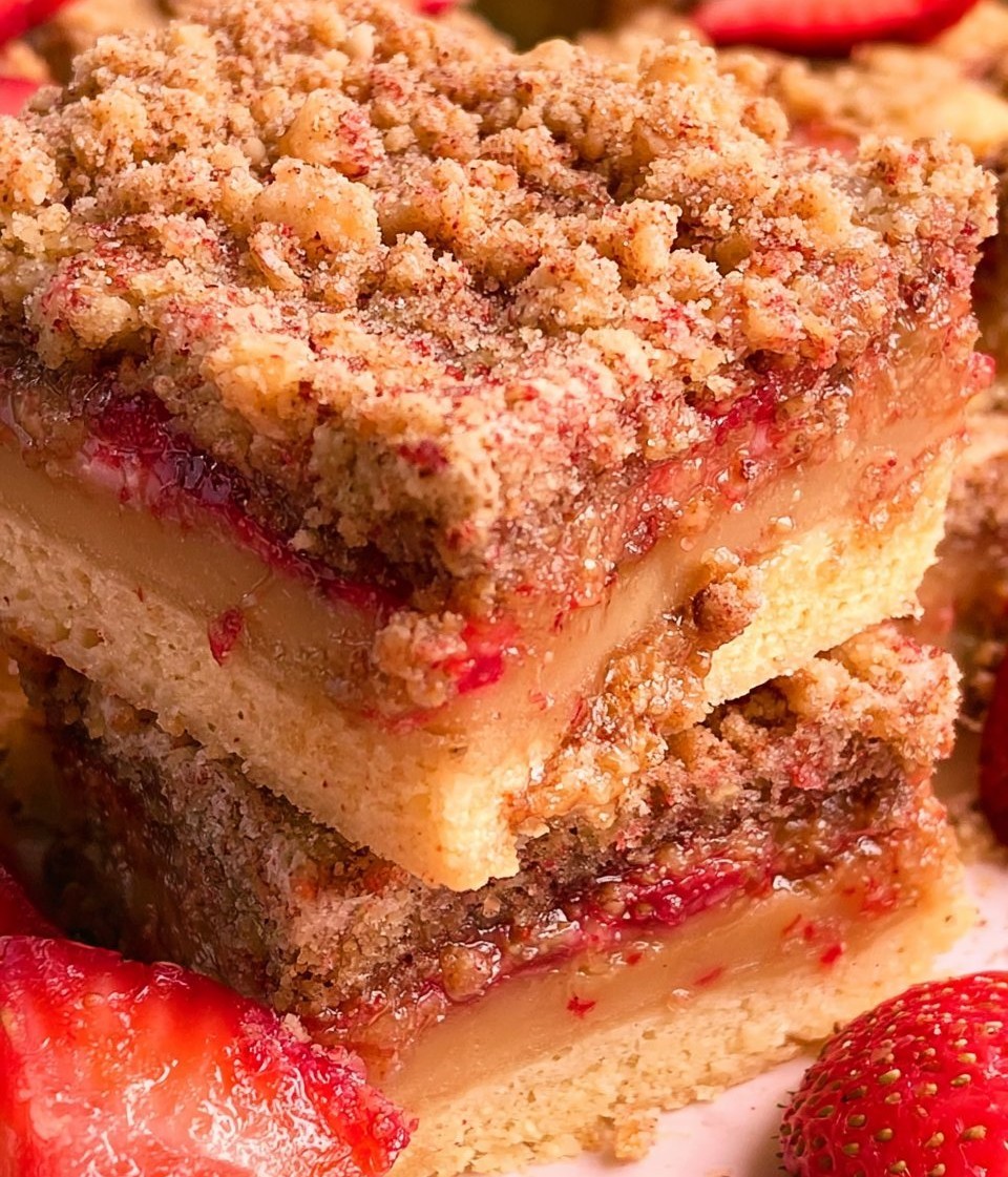 Strawberry Crunch Blondies