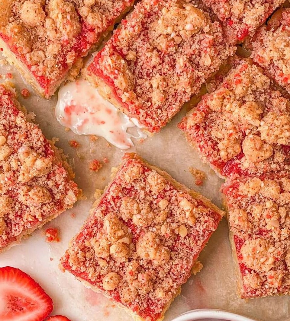 Strawberry Crunch Blondies