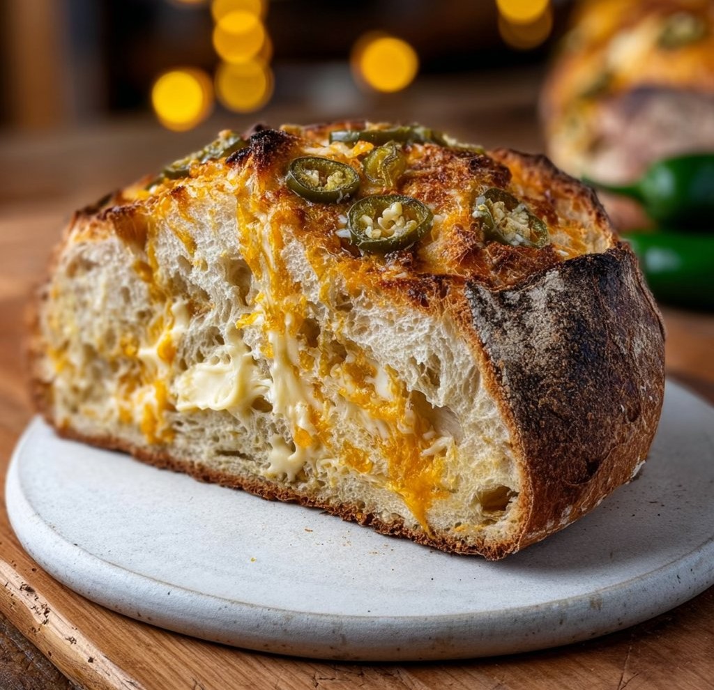 Cheddar Jalape&ntilde;o Sourdough Bread