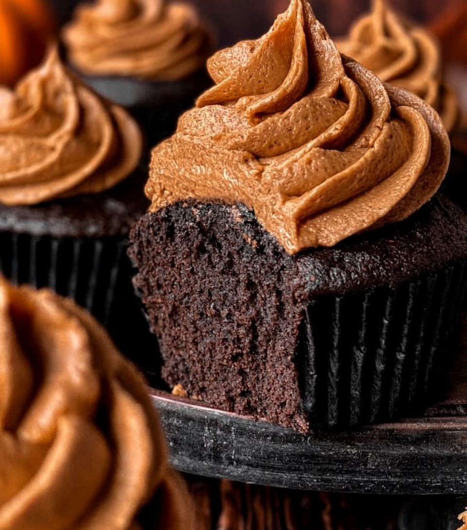 Chocolate Pumpkin Cupcakes