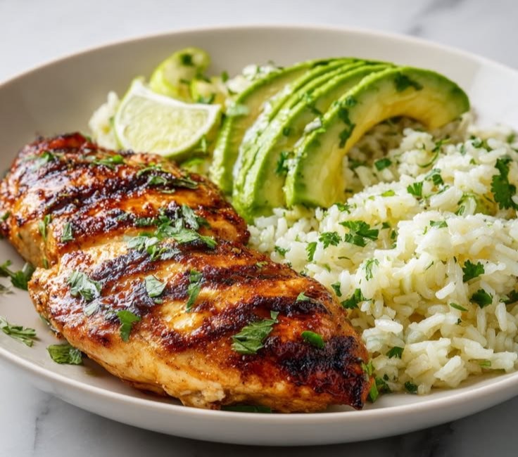 Honey Lime Chicken with Avocado Rice