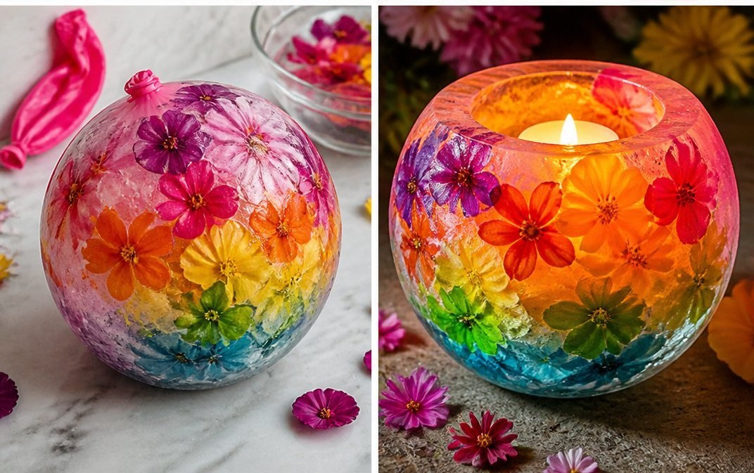 Rainbow Ice Flower Lantern Becomes Cozy