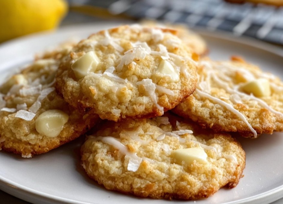 Lemon Coconut White Chocolate Cookies