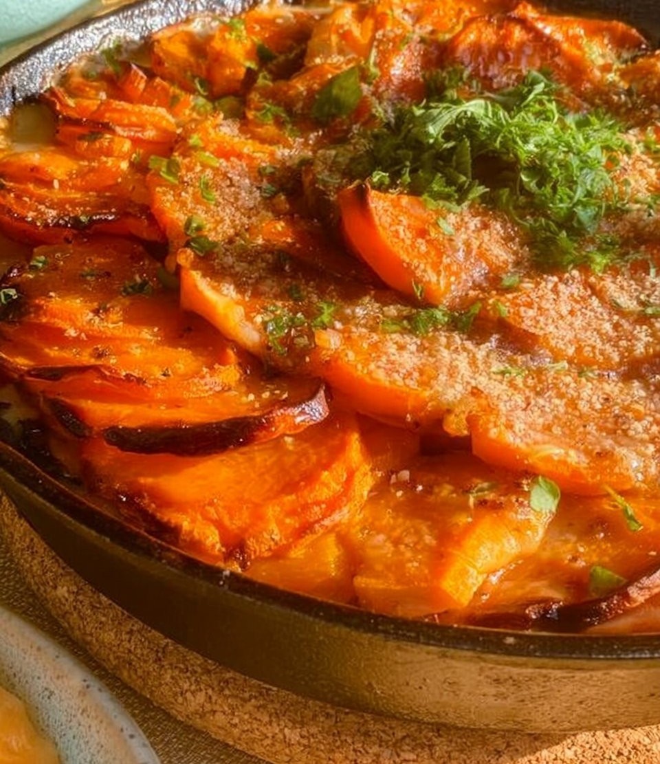 Butternut Squash Sweet Potato And Potato Gratin