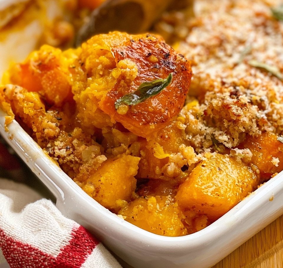 Brown Butter Butternut Squash Casserole
