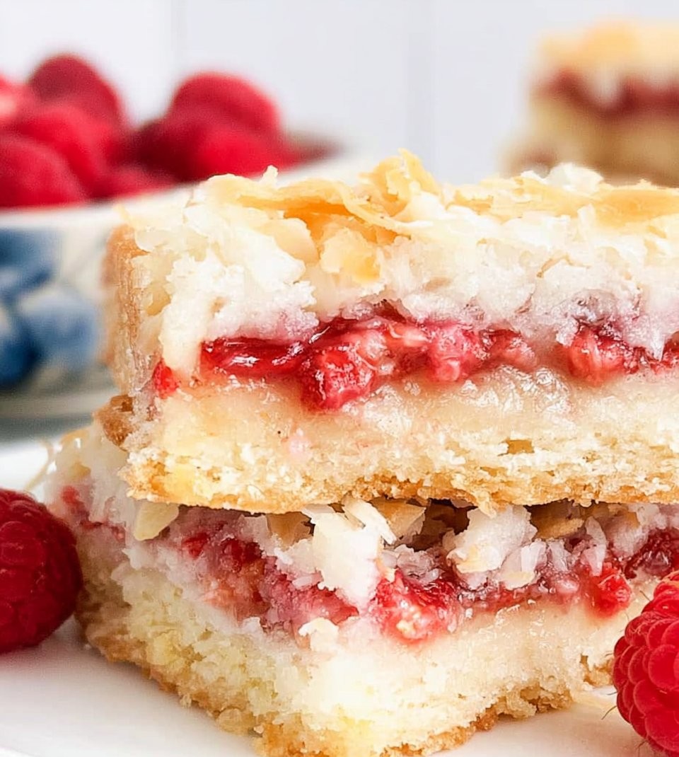 Raspberry Coconut Bars