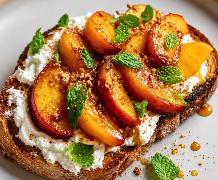 Easy Air Fryer Peach Toast