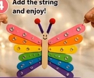 A popsicle stick mechanism brings this butterfly to life with gentle moving wings for a playful handmade project. Keep this idea for later.