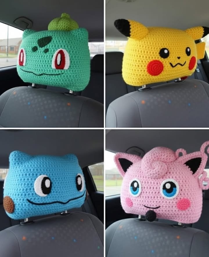 Crochet Unique Headrest Covers for Cars