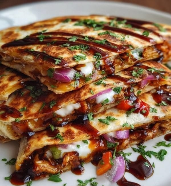 Sweet and Spicy BBQ Chicken Quesadillas
