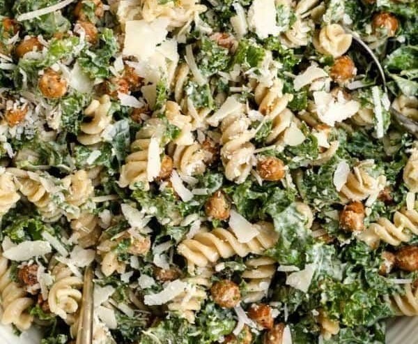 Kale Caesar Pasta Salad