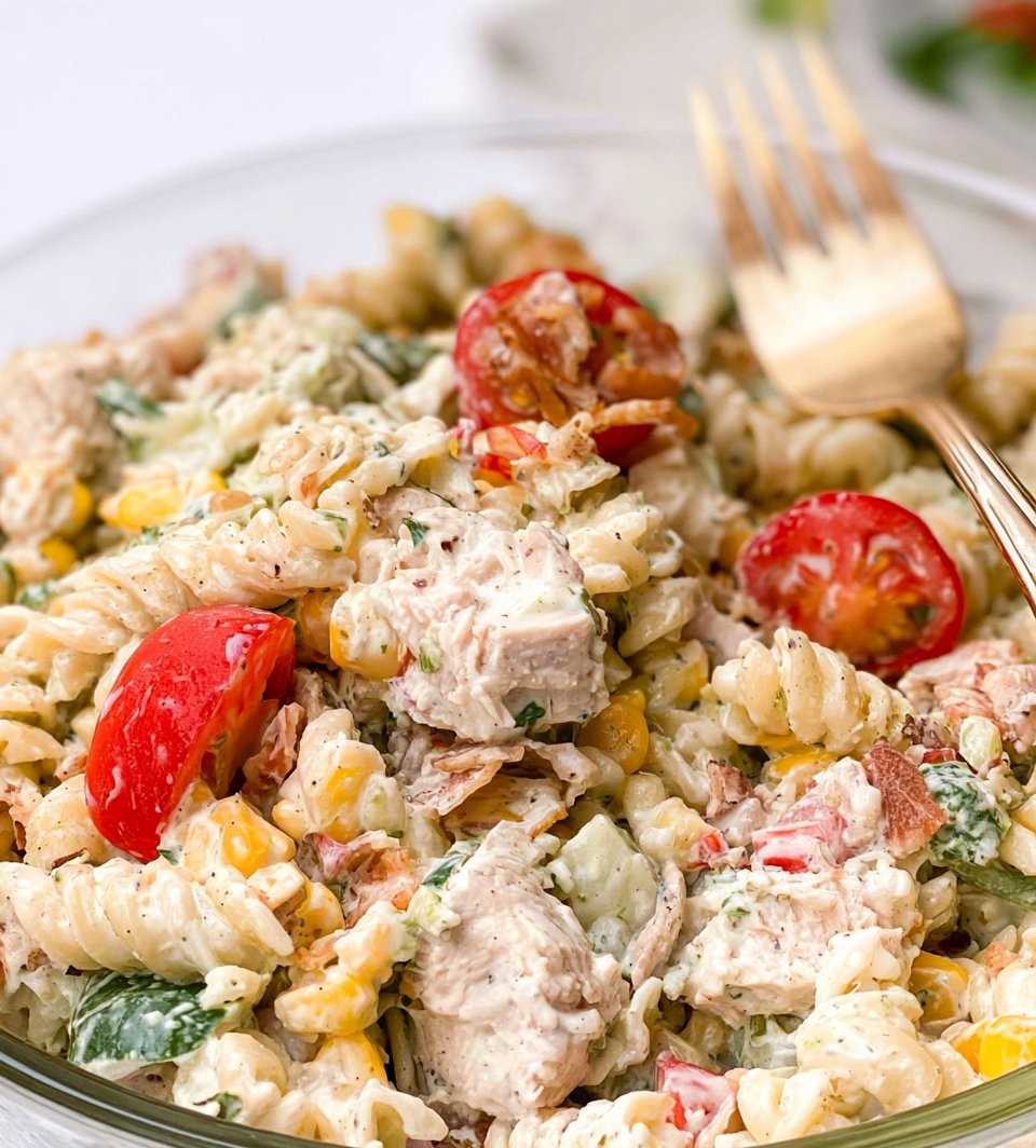 Chicken Bacon Ranch Pasta Salad