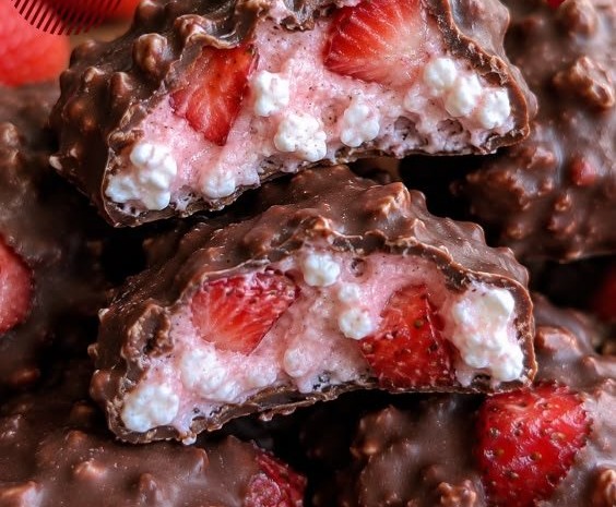 Chocolate Strawberry Cottage Cheese Clusters