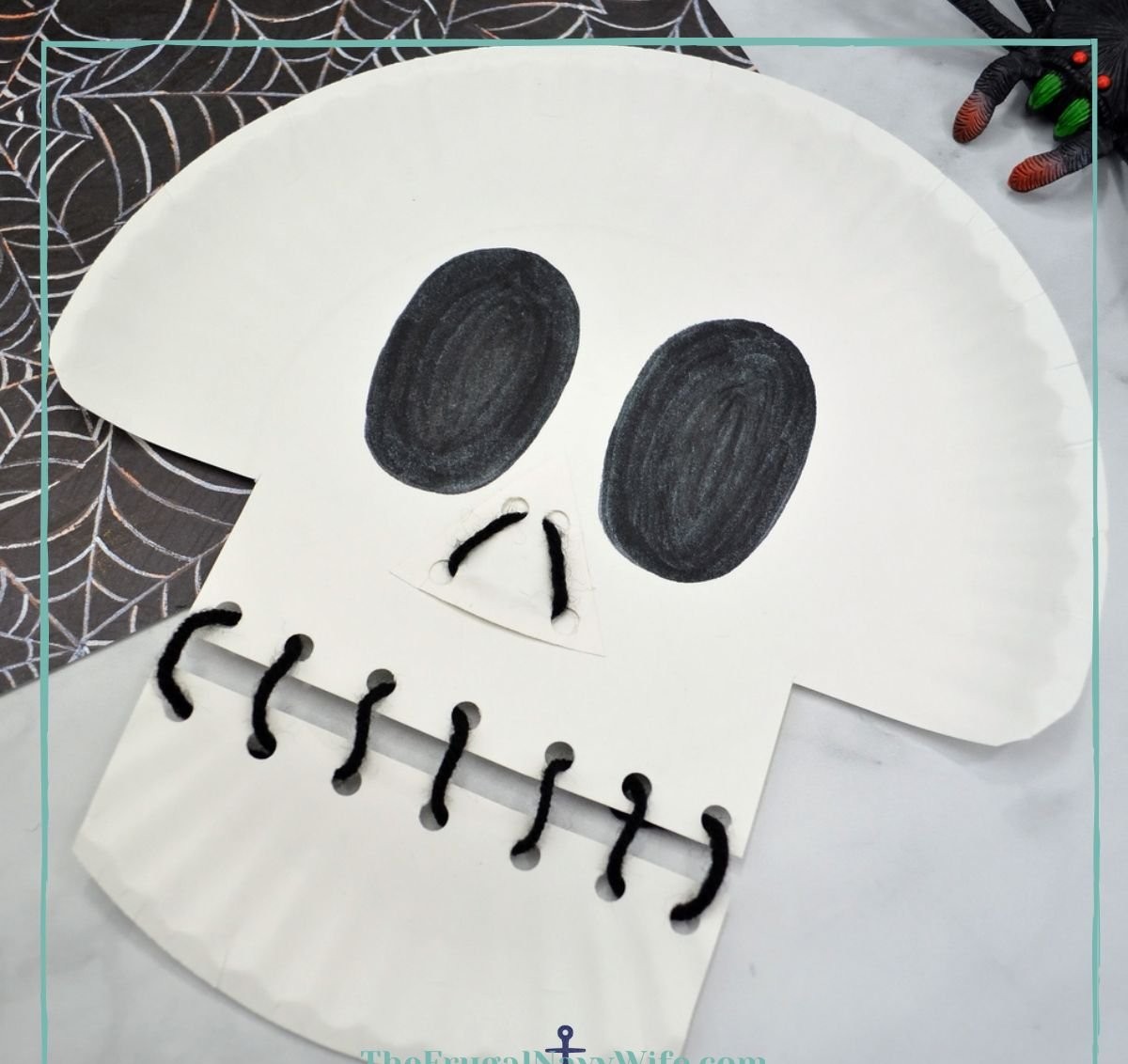 Skeleton Paper Plate Lacing Craft