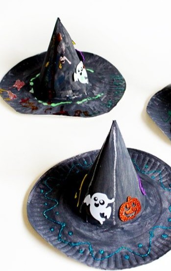 Halloween Craft for Kids - Paper Plate Witch Hat - Cutesy Crafts