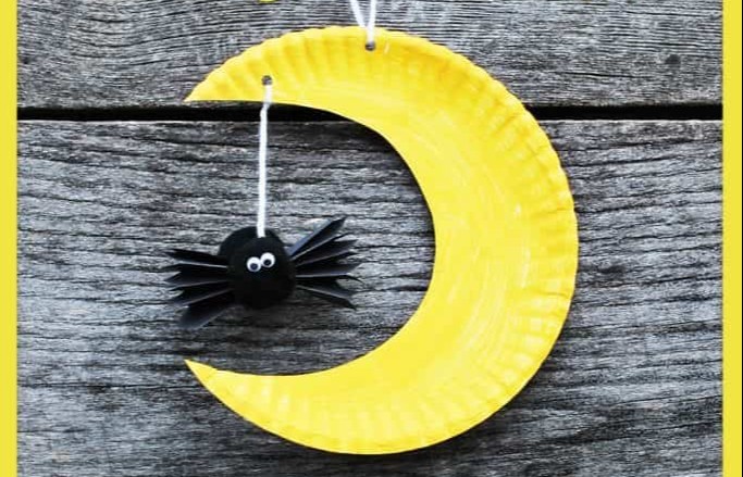 Crescent Moon and Bat Kids' Craft Mobile • In the Bag Kids' Crafts