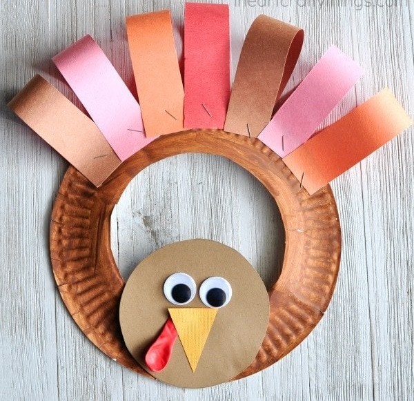Paper Plate Thanksgiving Turkey Wreath