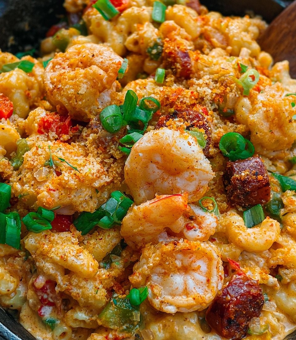 Cajun Shrimp and Sausage Mac and Cheese