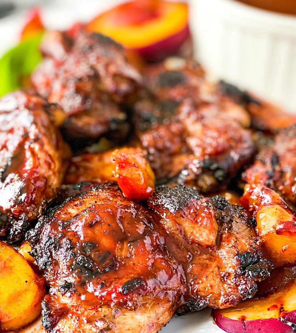 Bourbon Peach BBQ Chicken