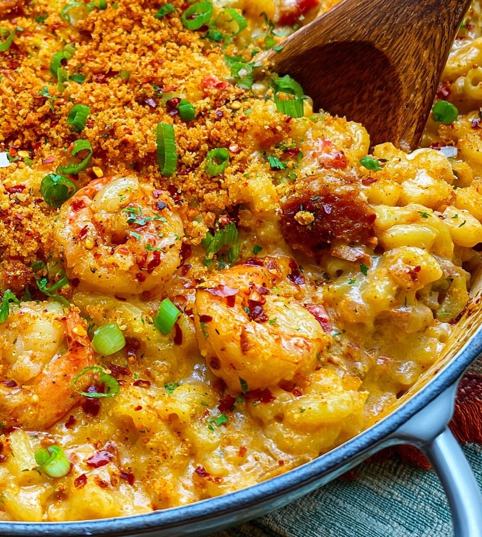 Cajun Shrimp and Sausage Mac and Cheese
