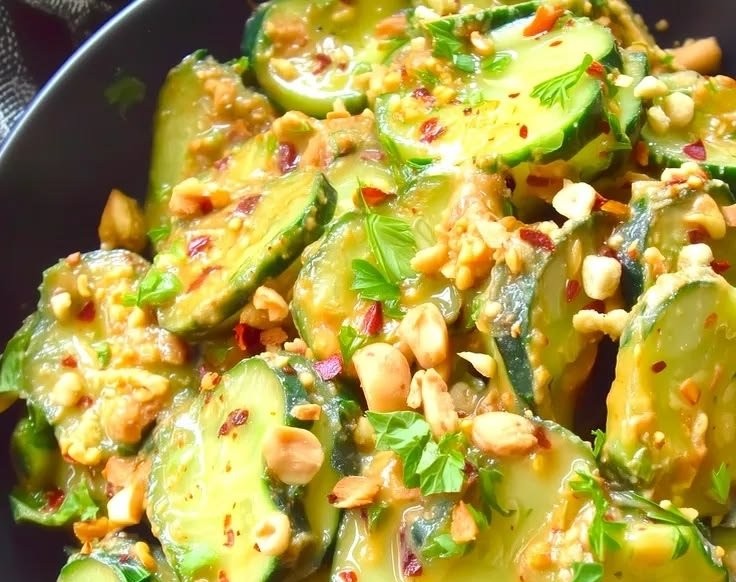 I'm CRAZY about this Spicy Peanut Cucumber!