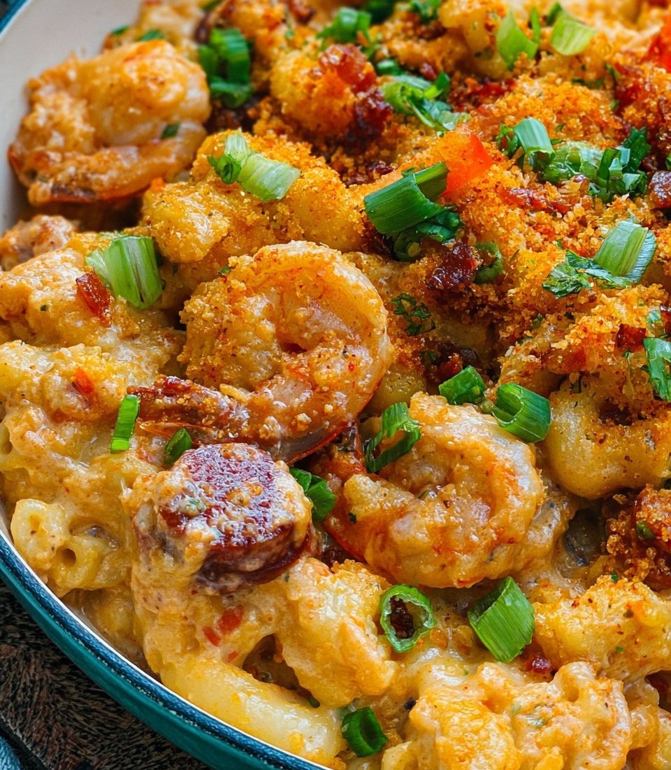 Cajun Shrimp And Sausage Mac And Cheese