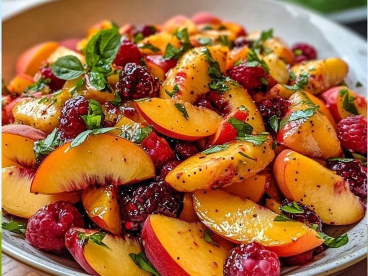 Refreshing Summer Peach Salad Recipe Light Juicy and Ideal for Warm Sunny Days