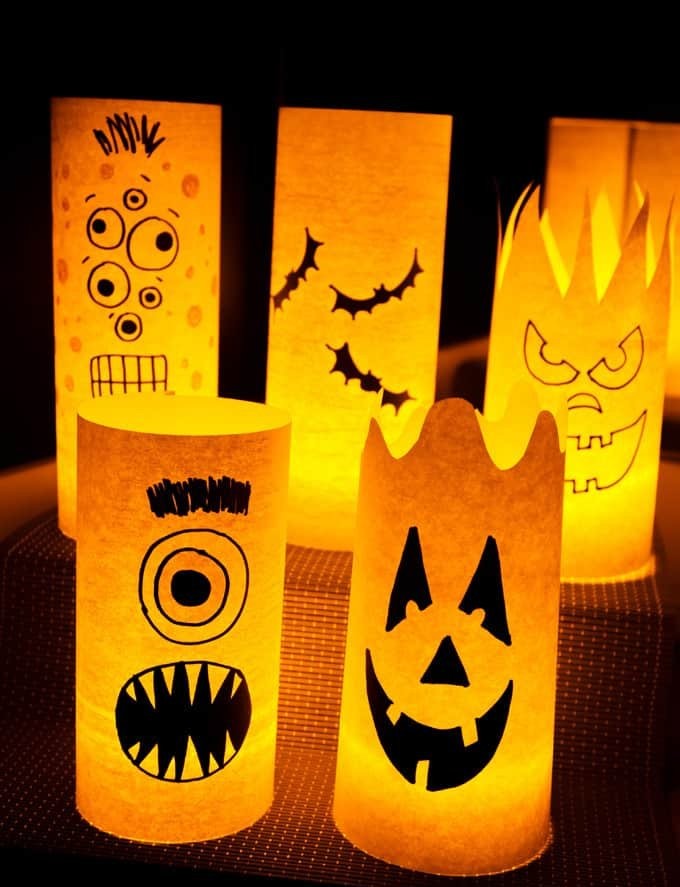 Paper Halloween Luminaries - Crafts by Amanda - Halloween Crafts