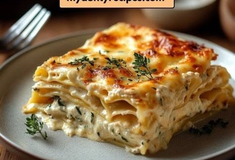 Comforting creamy white lasagna