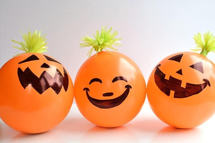 Candy Filled Balloon Pumpkins