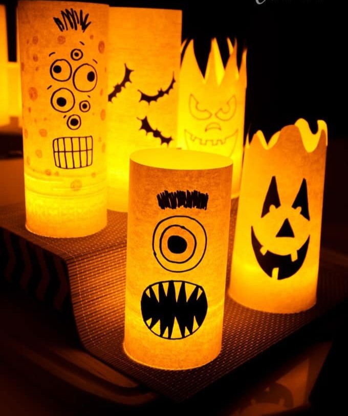 Paper Halloween Luminaries - Crafts by Amanda - Halloween Crafts