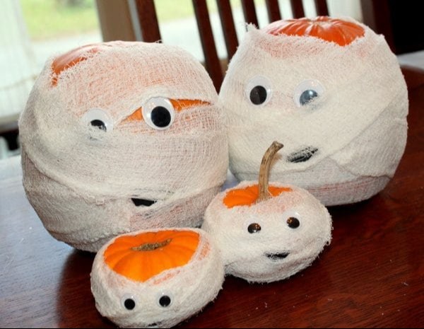 Family of Pumpkin Mummies