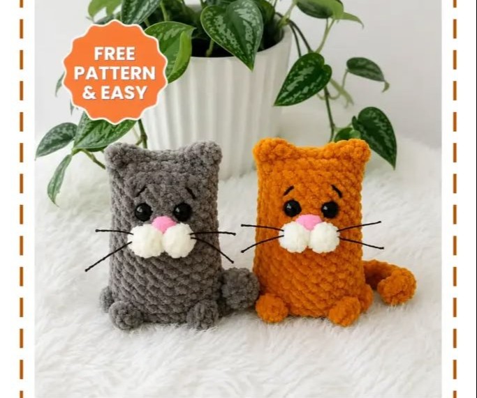 Create Your Own Adorable Chubby Cat Keychain with Crochet