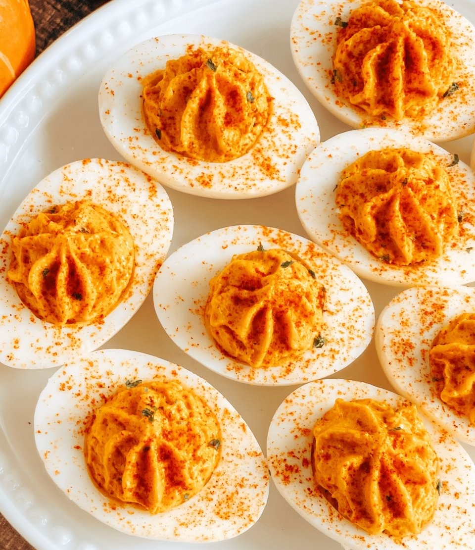 Pumpkin Deviled Eggs