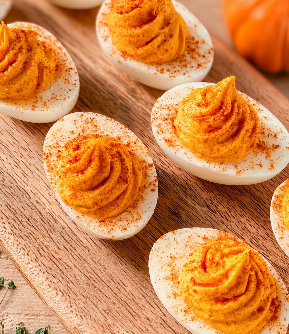 Pumpkin Deviled Eggs