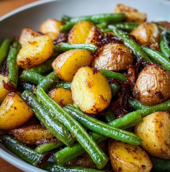 Easy Air Fryer Potatoes and Green Beans