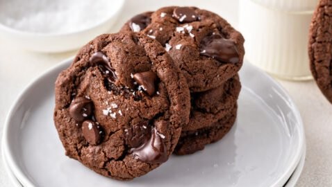Salted Double Chocolate Chip Cookies