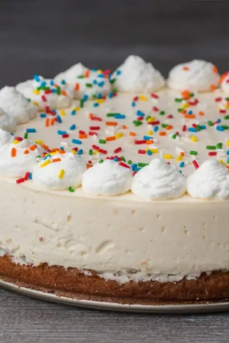 Birthday Box Cake Bottom Cheesecake