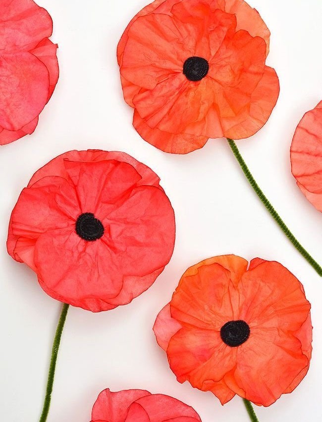 Coffee Filter Poppies | Poppy Coffee Filter Craft
