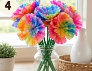 Homemade Recipes | Flower Out of Coffee Filter, Coffee Filter Flowers for Kids, Ideas for Crafts for Kids