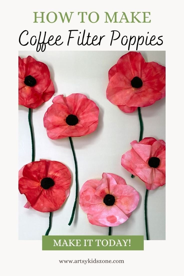 How To Make Poppy Coffee Filter Flowers