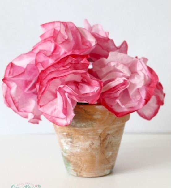 Painted Coffee Filter Flowers