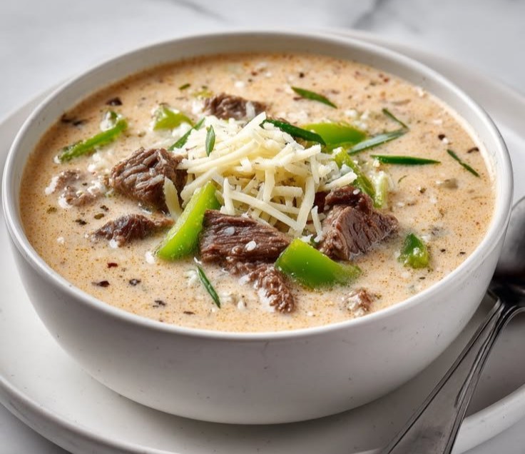 Philly Cheese Steak Soup
