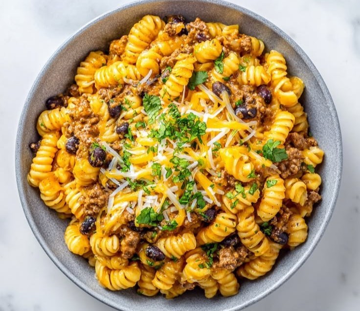 High Protein Creamy Taco Pasta